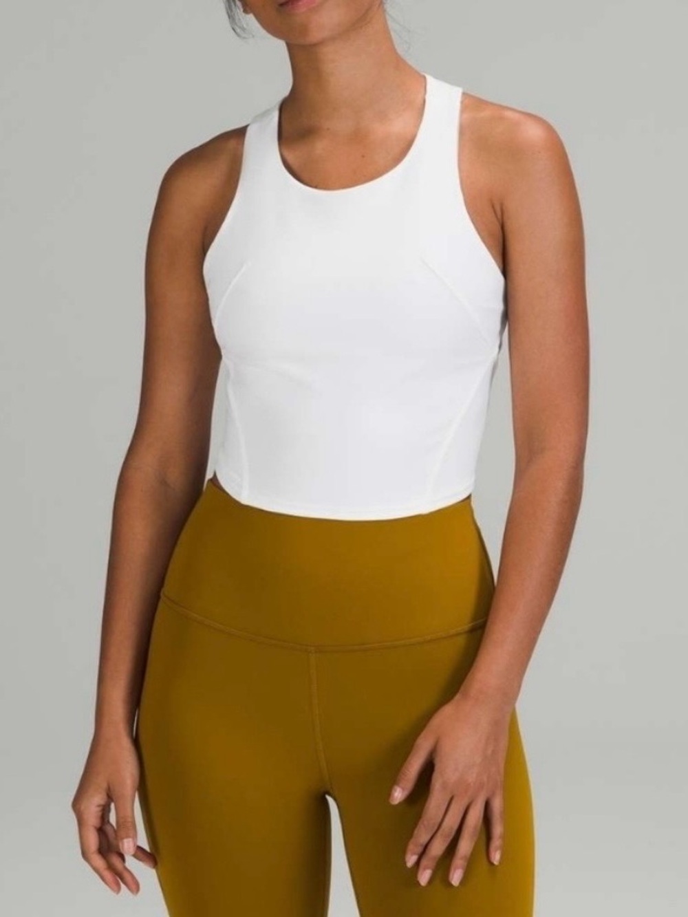 Lululemon Invigorate Training White Cropped Athletic Tank Top Women’s Size 2